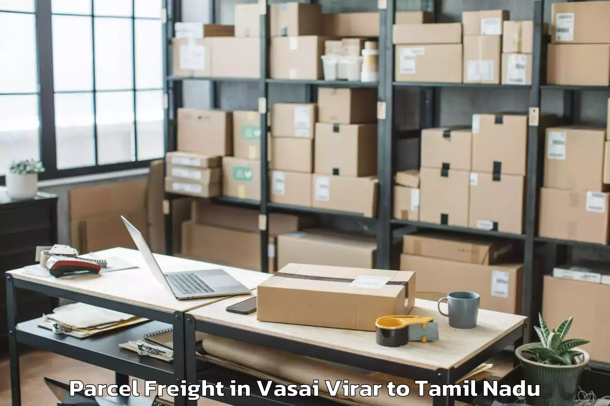 Top Vasai Virar to Ambattur Industrial Estate Parcel Freight Available